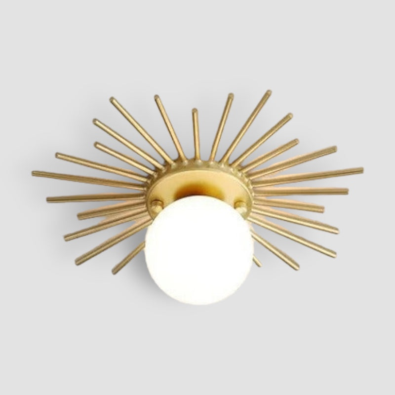 HaloBeam – Elegant Glass and Iron Wall Lamp for Classic Touch