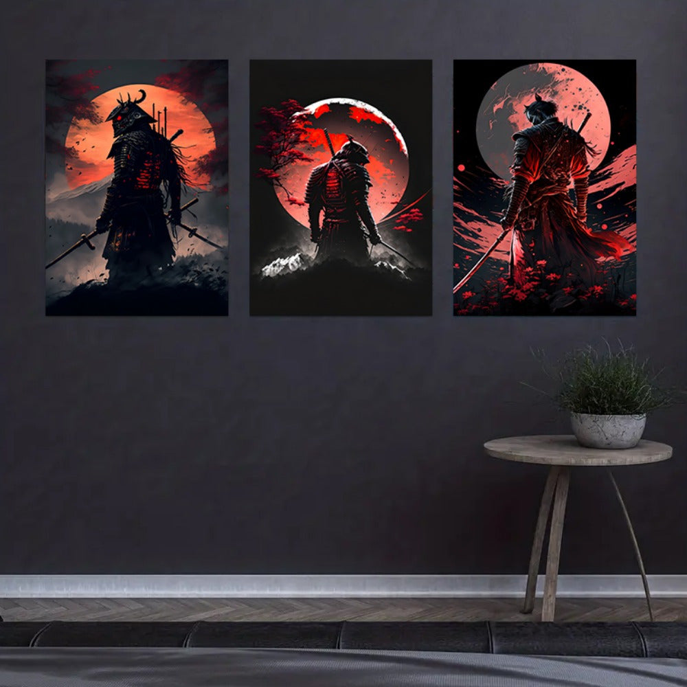 BlossomBlade - Samurai-Leinwandkunst mit Kirschblüten