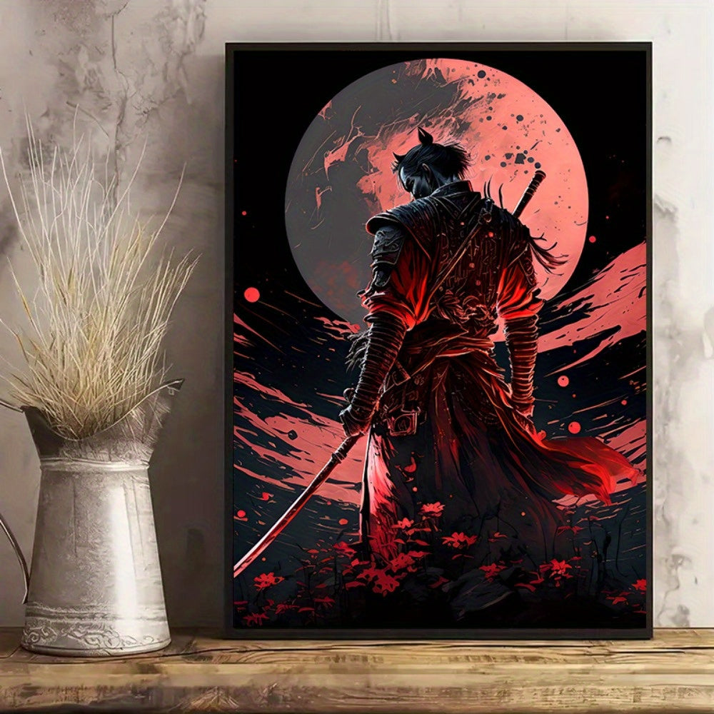 BlossomBlade - Samurai-Leinwandkunst mit Kirschblüten