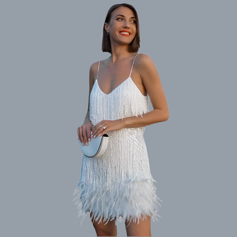 GlamFeather | Sparkling Sequin & Feather Dress