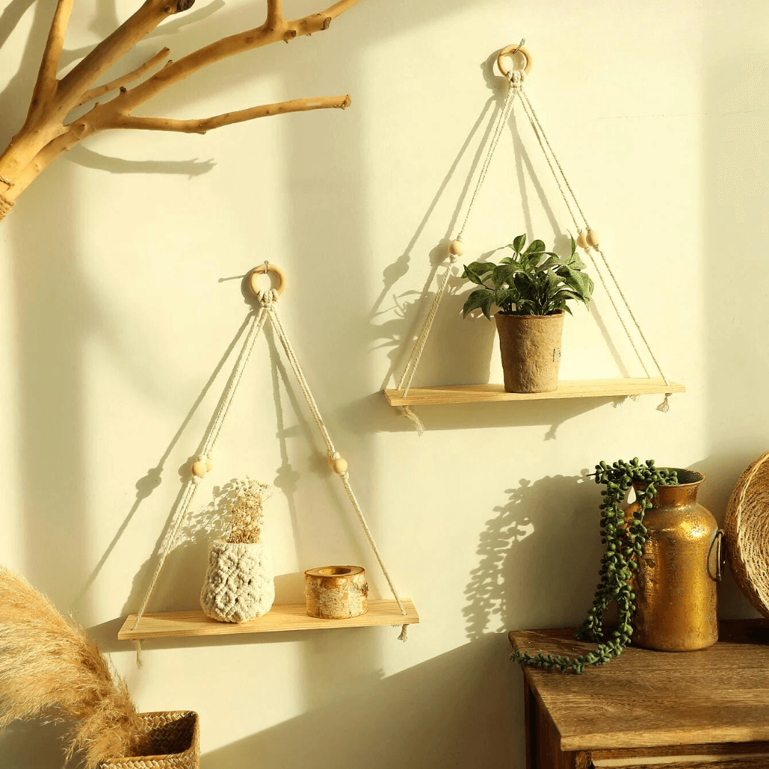 BohoString - Macramé Wooden Wall Piece