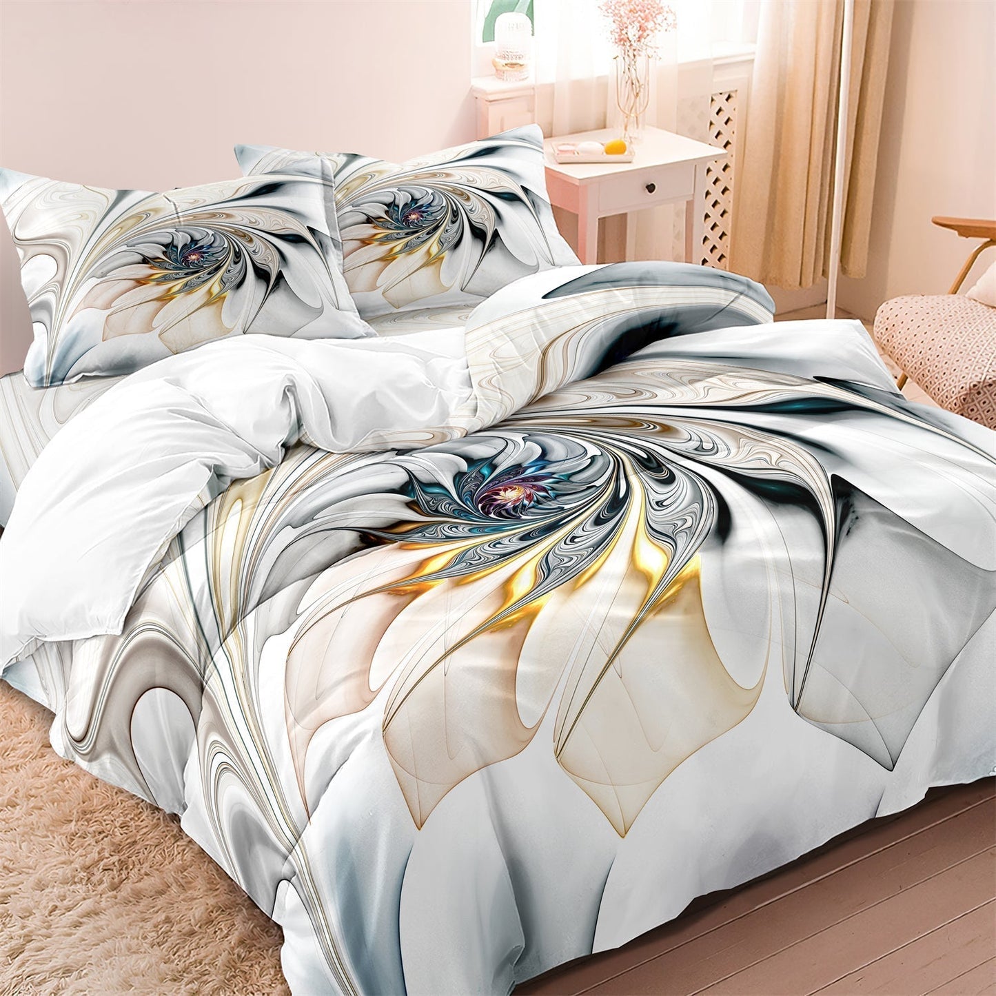 ColorWhirl - Lively Artistic Bed Set
