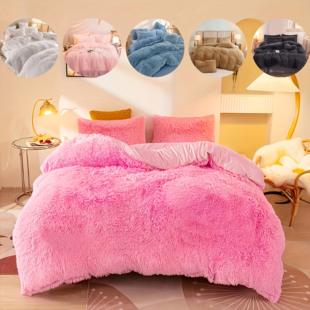 LuxeCocoon - Premium Velvet Duvet and Pillow Set