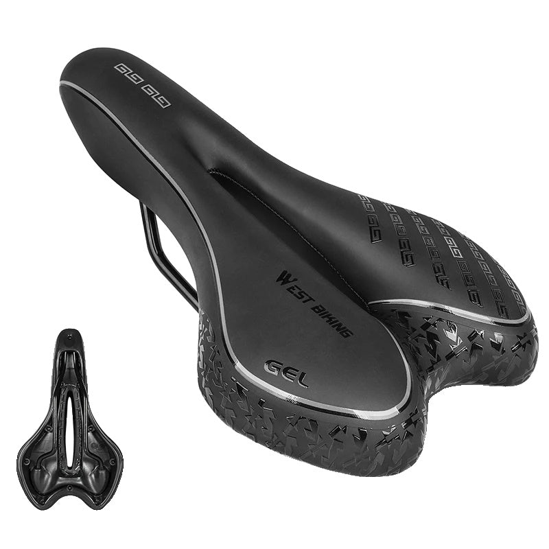 Variant image for Gel Comfort Bicycle Saddle – Most Comfortable Bike Seat for Road and MTB, Lightweight PU Leather, Gel + Foam Filling, 27cm x 16cm-2