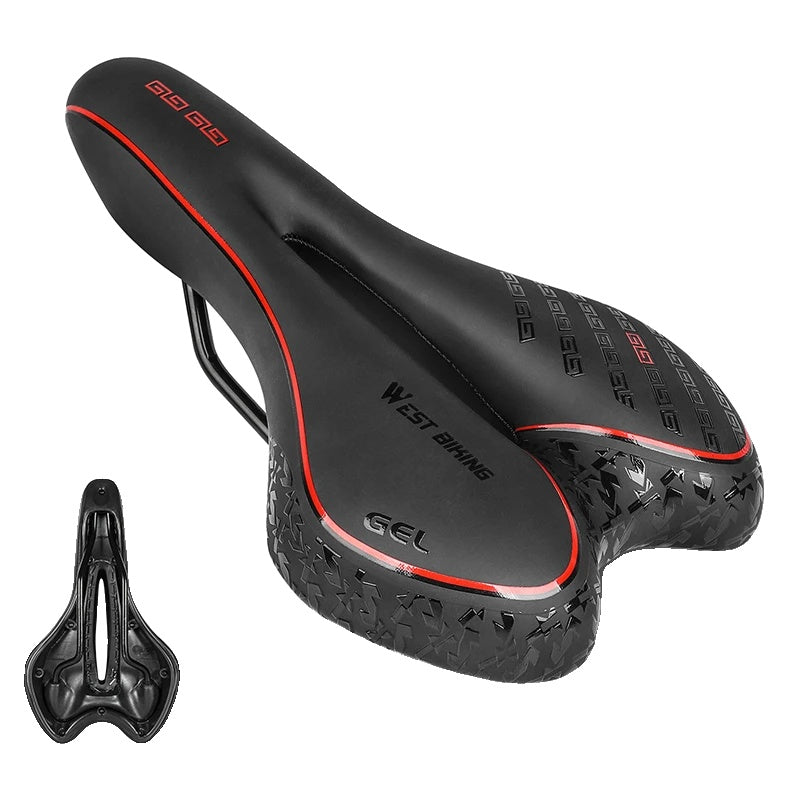 Variant image for Gel Comfort Bicycle Saddle – Most Comfortable Bike Seat for Road and MTB, Lightweight PU Leather, Gel + Foam Filling, 27cm x 16cm-3