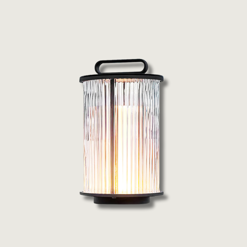 GlowSphere – Elegant Glass and Stainless Steel Garden Lamp