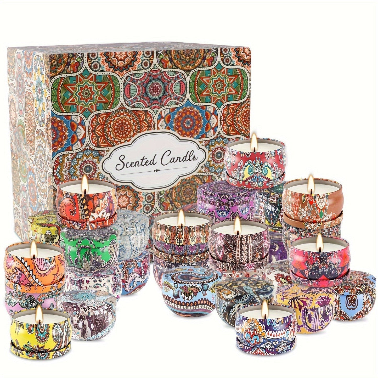 NatureScent - 36 Fragrant Candles with Pure Aromas