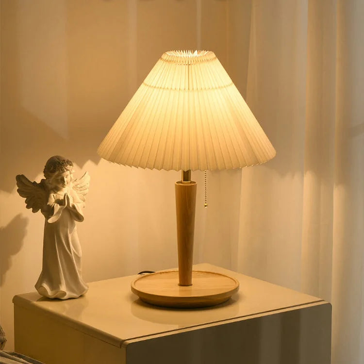 GlowTimber - Classic Wooden Plissé Lamp