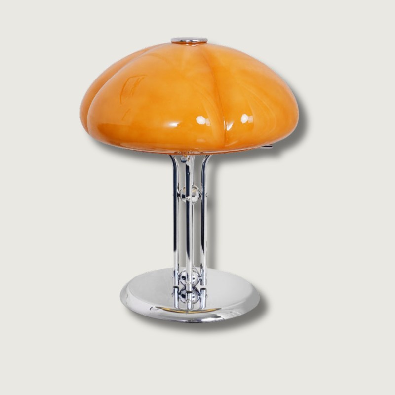 RetroGlow – Orange Glass Desk Lamp