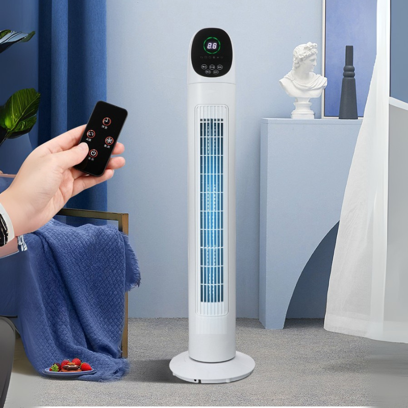 Wentylator kolumnowy oscylujący 80° – smukły design 42 cale z inteligentnym wyświetlaczem i pilotem | Mocny i cichy | Do salonu i miejsca pracy