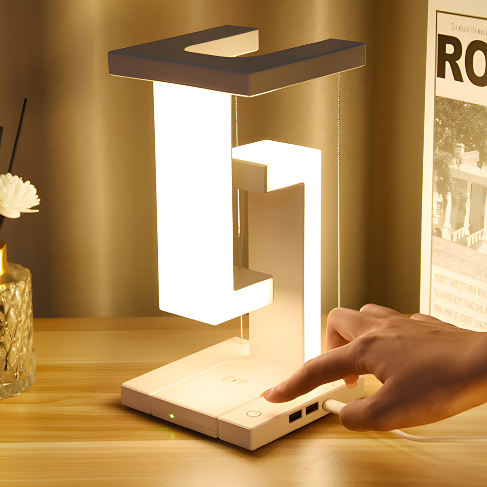 MagnoLight – Levitating LED Desk Lamp with Wireless Charging