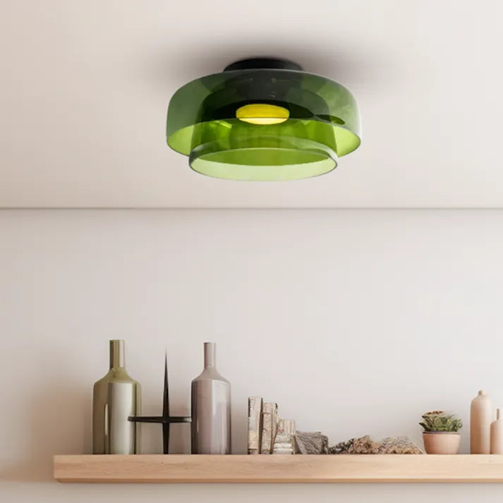 LuxeGleam - Classic Glass Ceiling Lamp