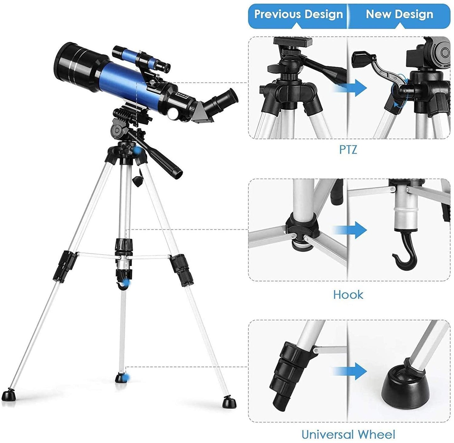 70mm 67x Magnification Telescope With Adjustable Tripod 1