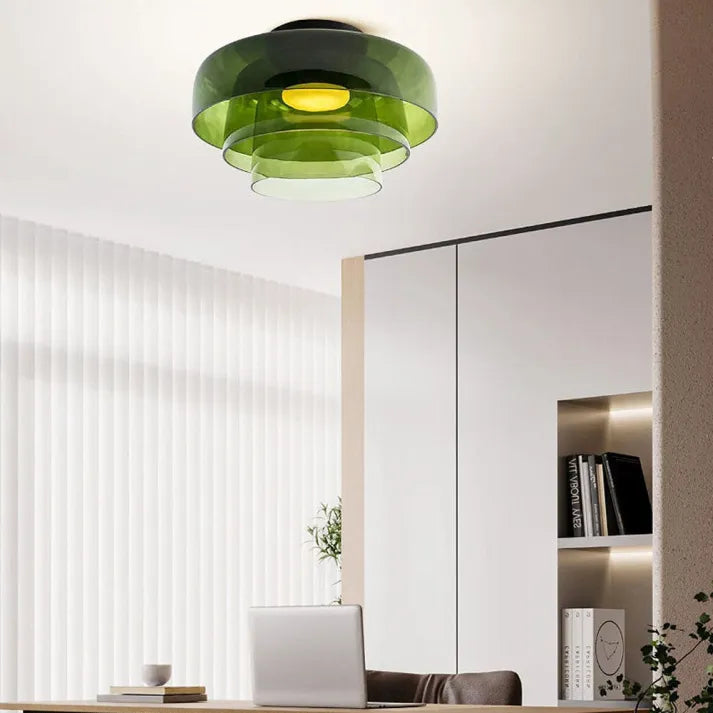LuxeGleam - Classic Glass Ceiling Lamp
