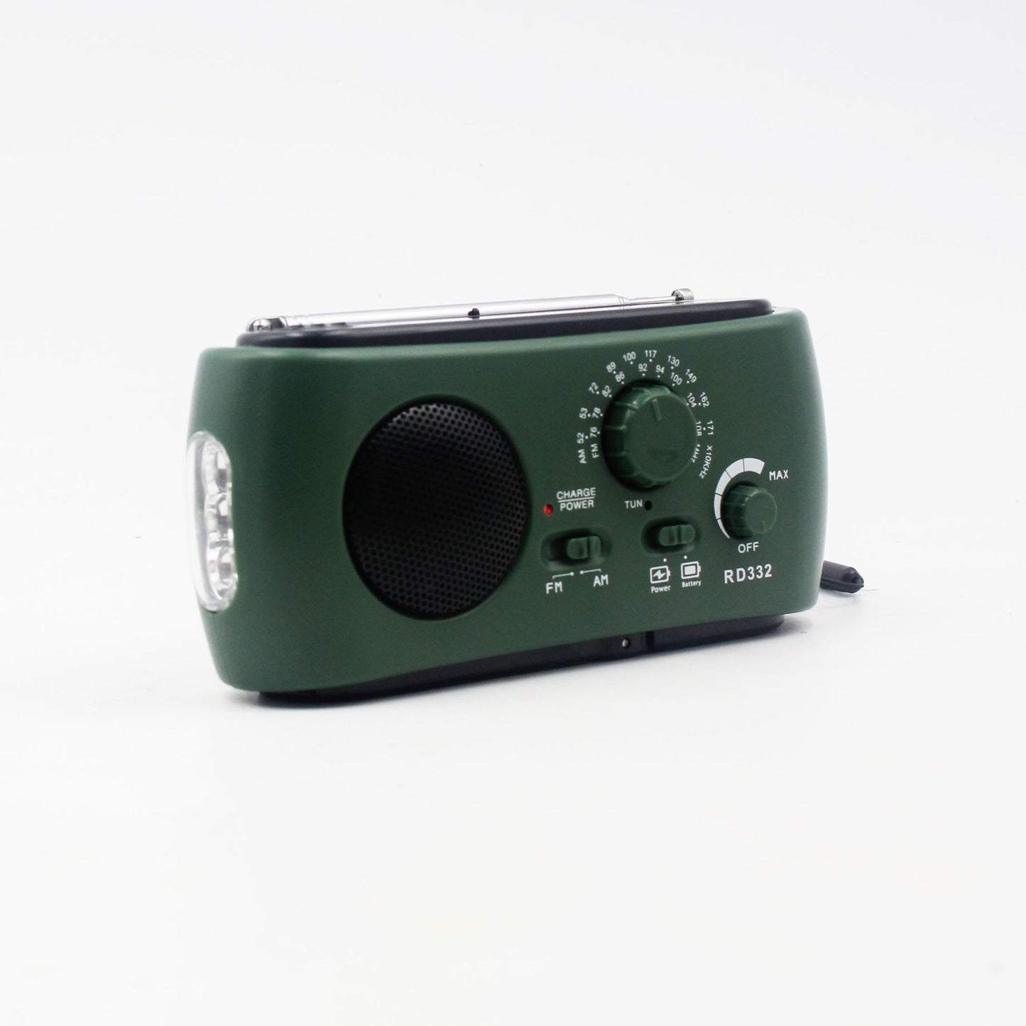 Bærbar nød-radio med AM/FM/NOAA, USB-oplader, LED-lommelygte, vandafvisende til camping og udendørs brug