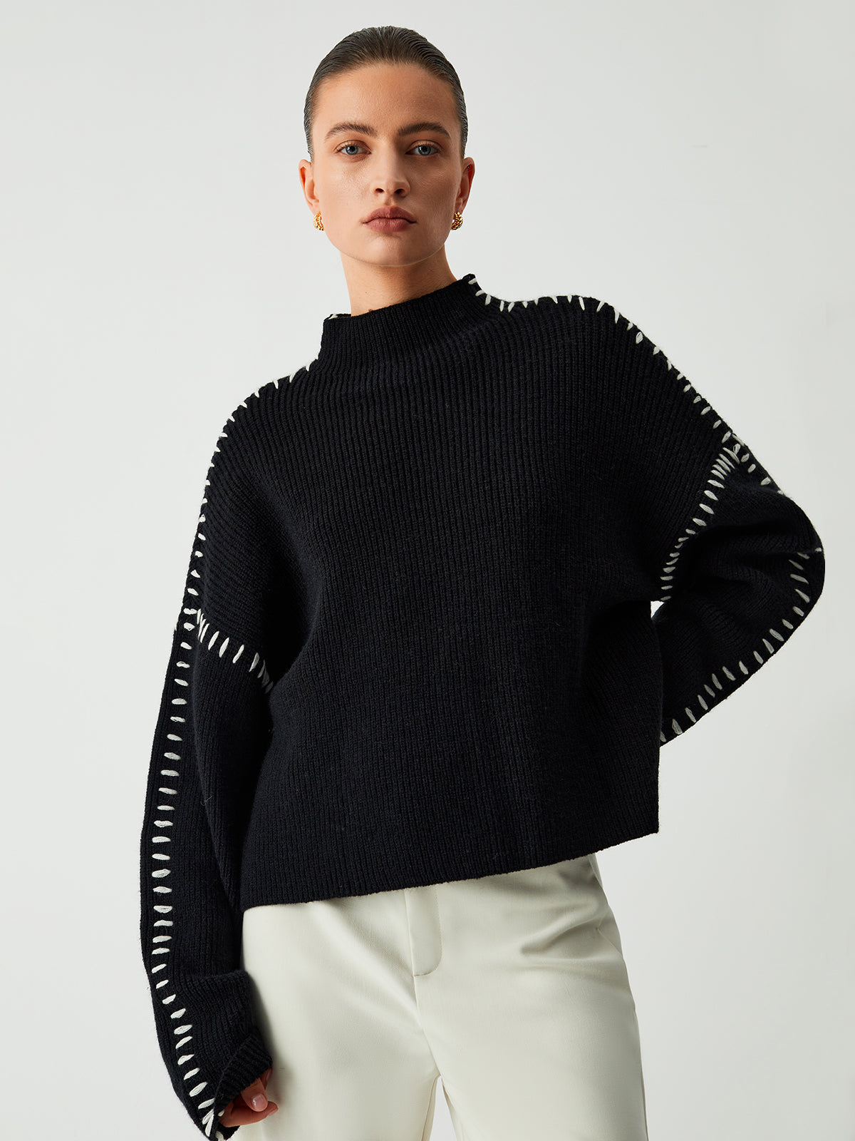 WarmAura - Stylish High-Neck Sweater