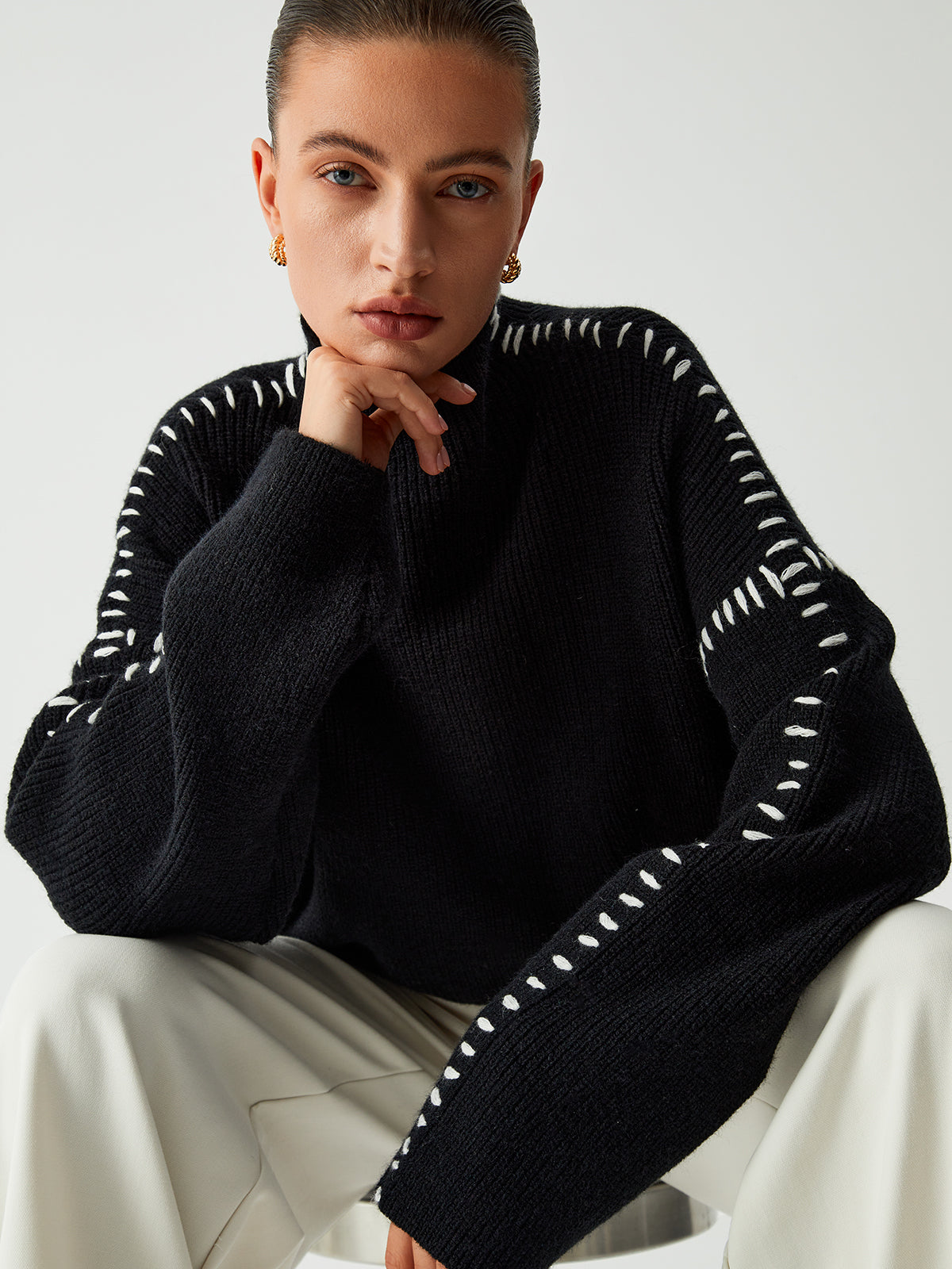 WarmAura - Stylish High-Neck Sweater