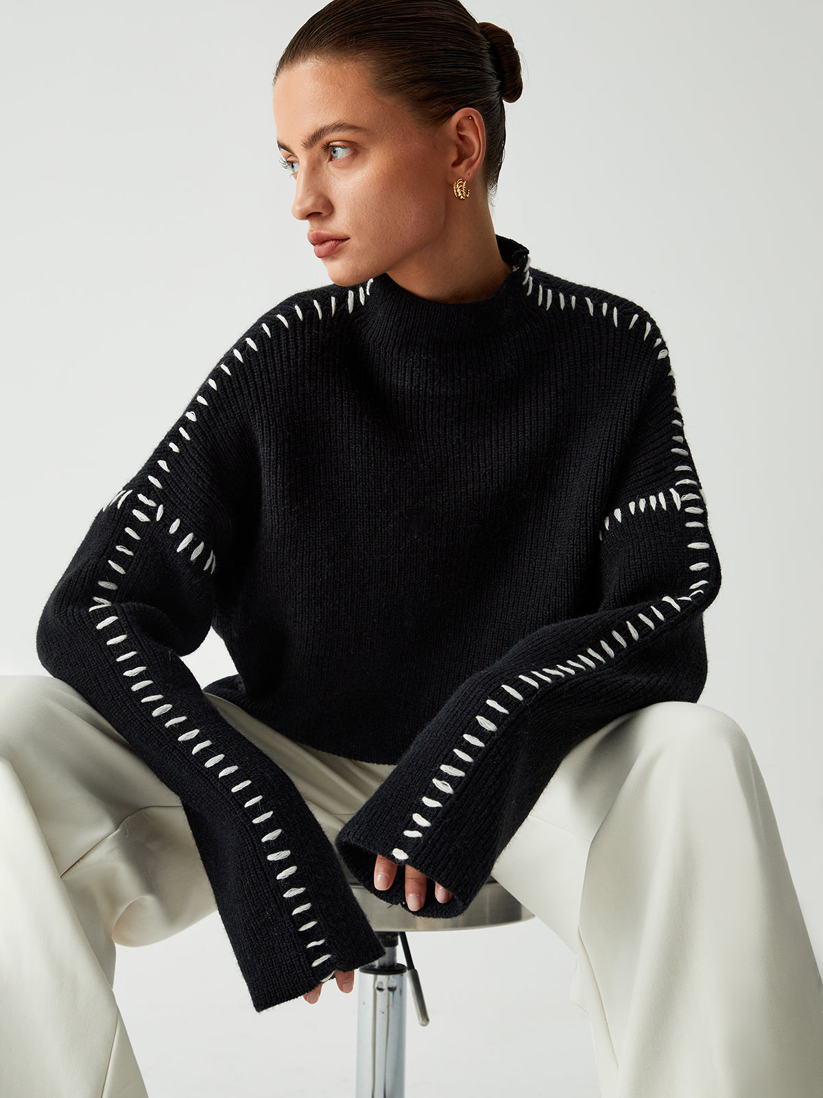 WarmAura - Stylish High-Neck Sweater