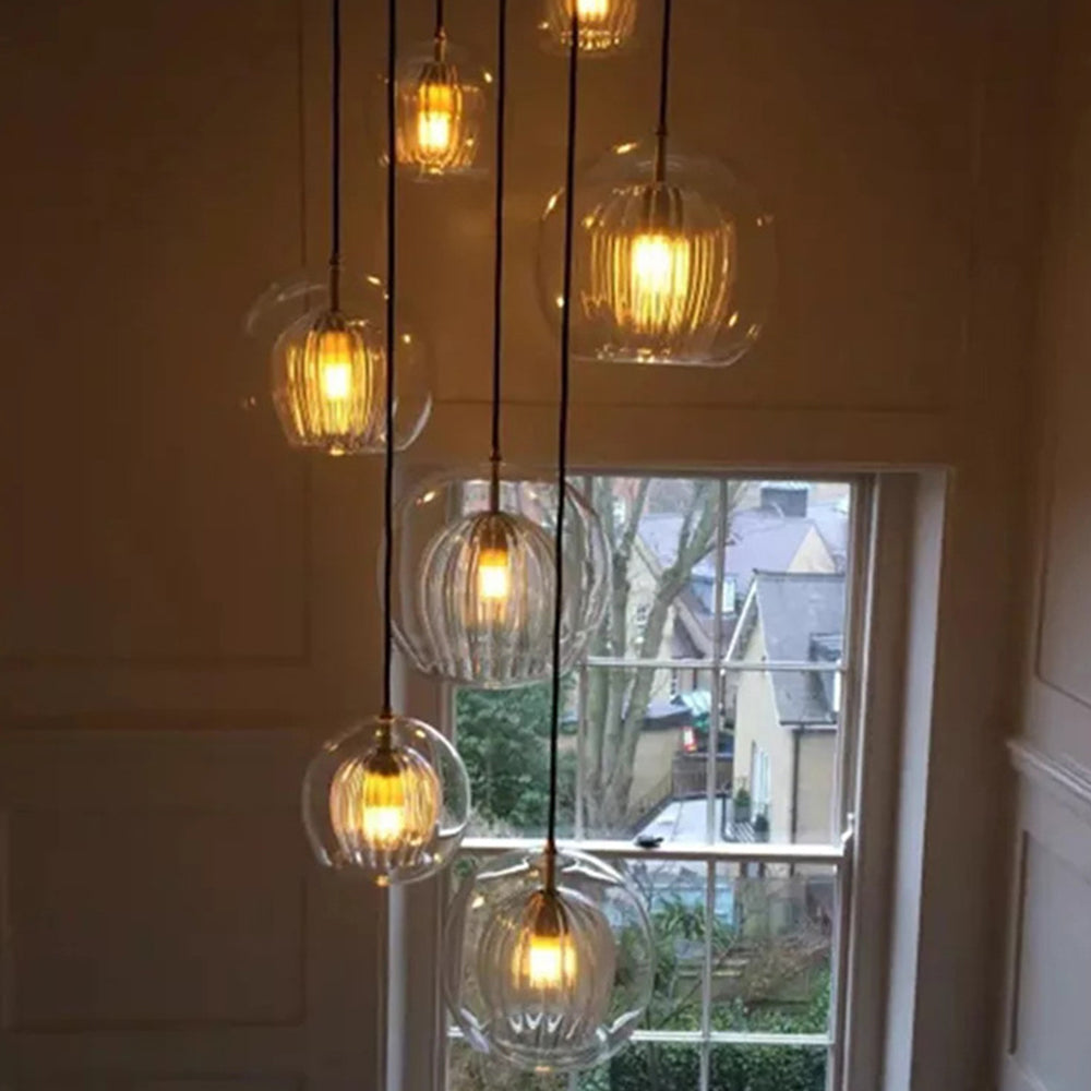 ShineSphere - Amber Pendant Light with Radiant Elegance