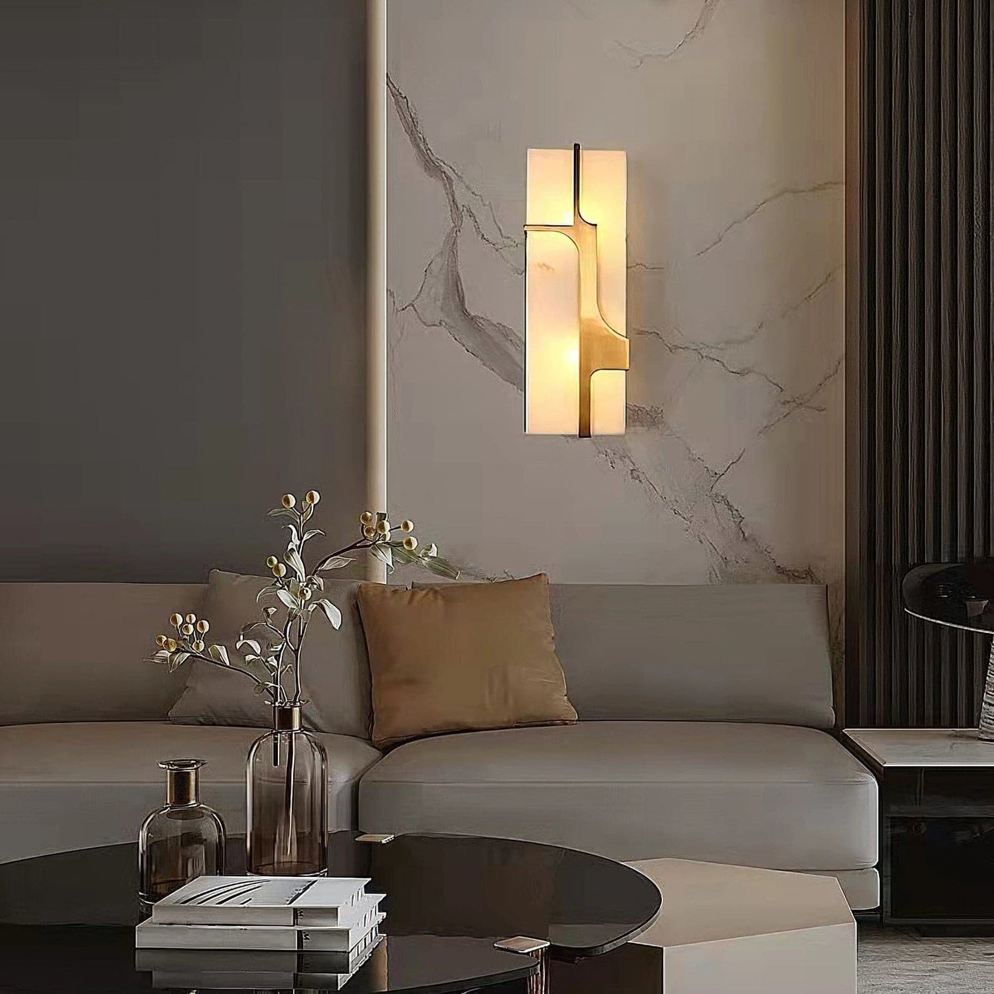 OpalBeam – Marble Art Deco Wall Lamp for a Chic Appeal