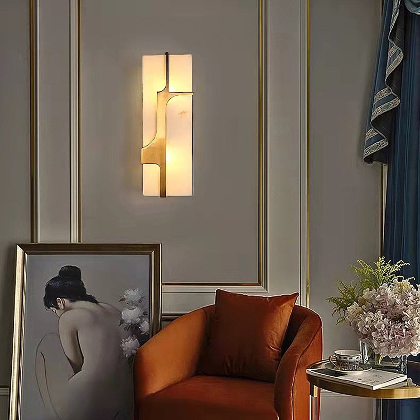 OpalBeam – Marble Art Deco Wall Lamp for a Chic Appeal