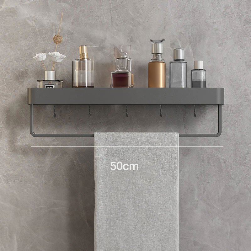 AureaShelf | Stylish Gray Floating Bathroom Storage Shelves with No-Drill Installation 10