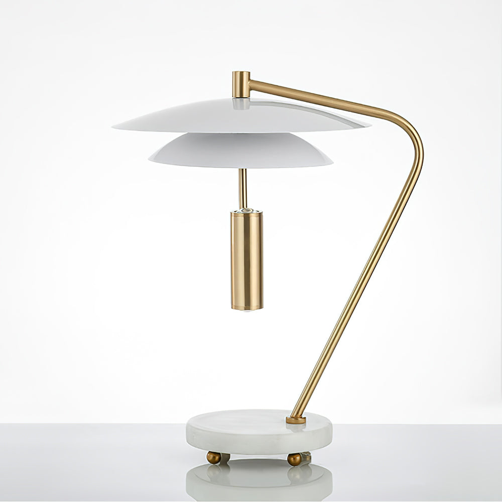 EleganceStone – White Aluminium Lamp with Marble Base