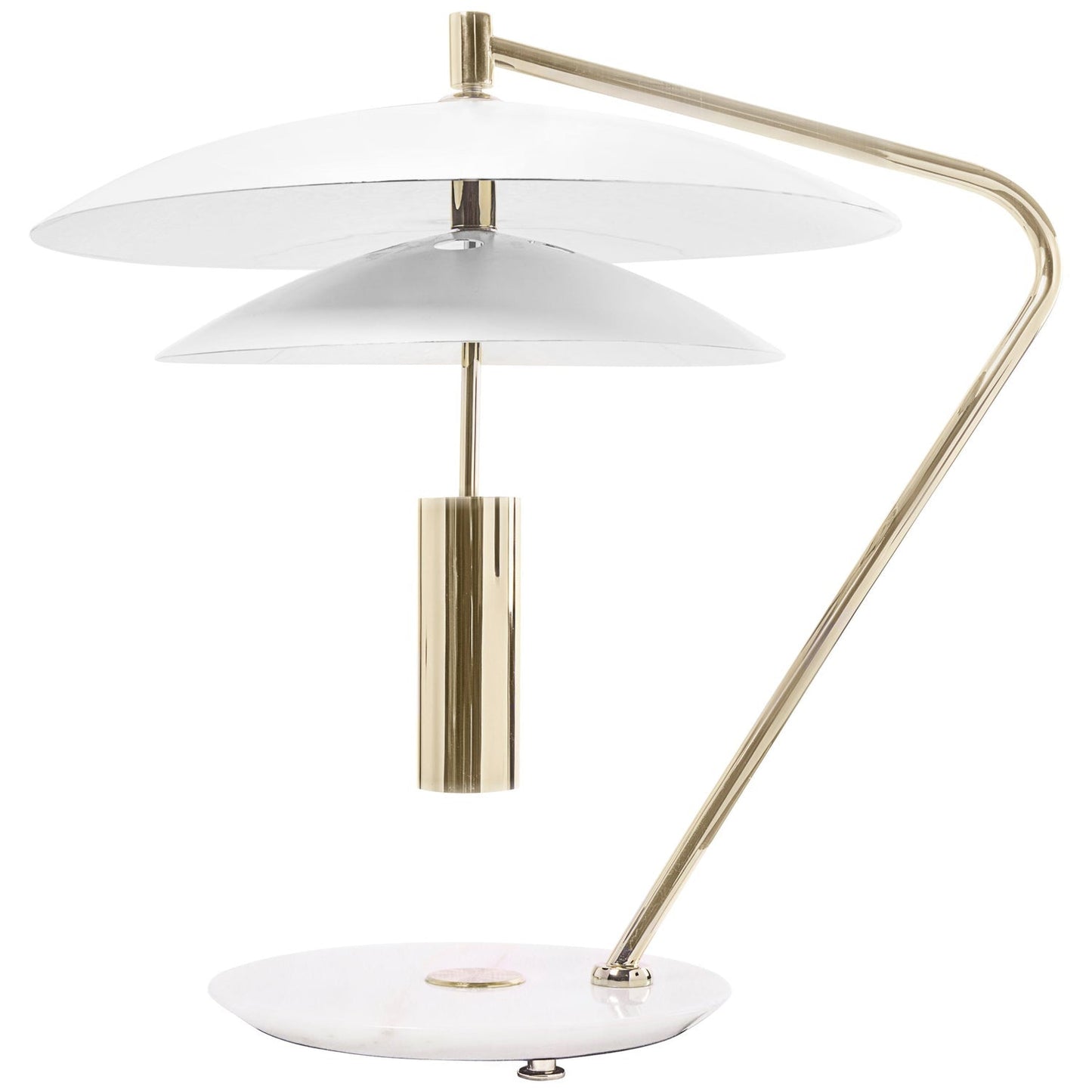 EleganceStone – White Aluminium Lamp with Marble Base