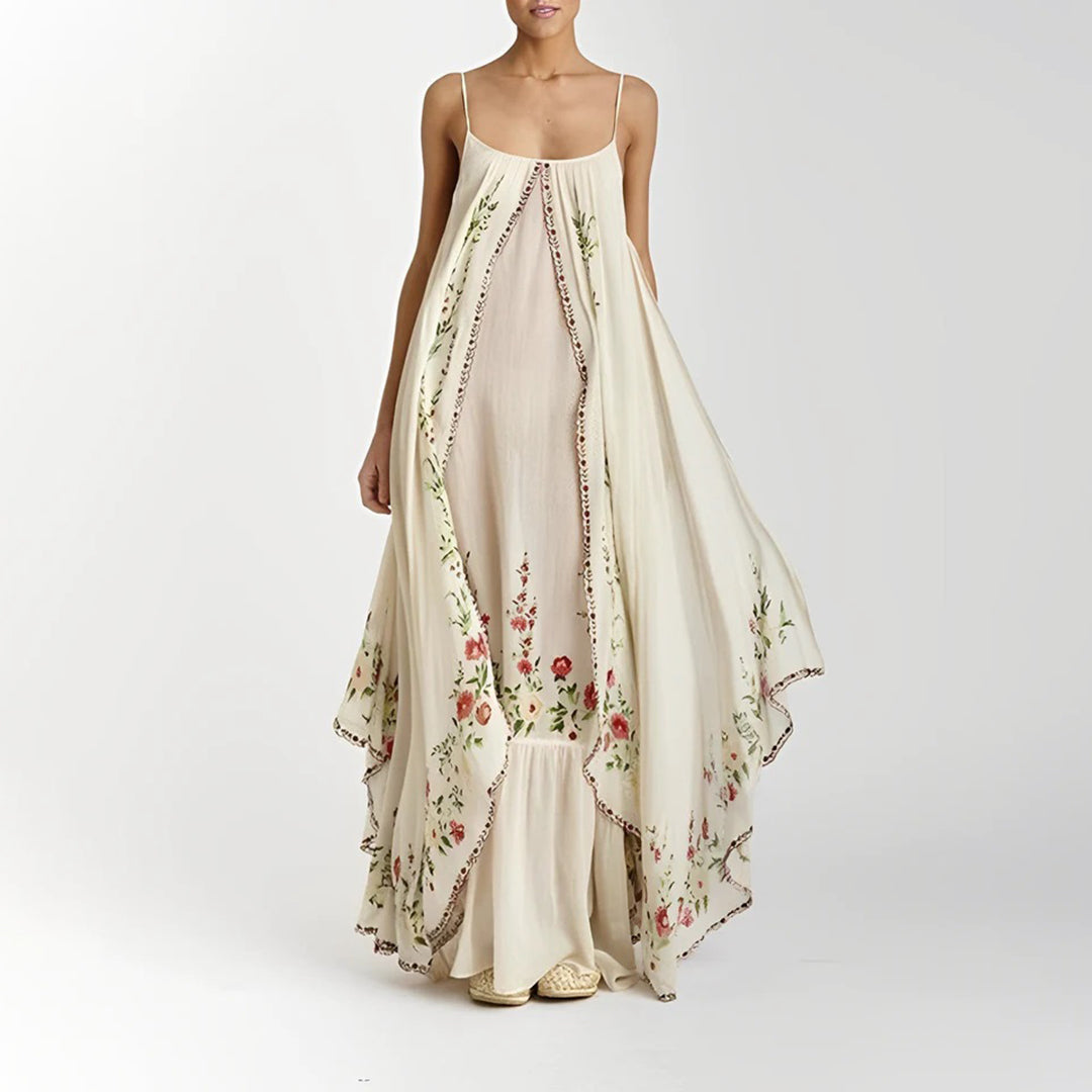 Carly - Elegant Layered Maxi Dress for Women, Sleeveless Long Dress-1