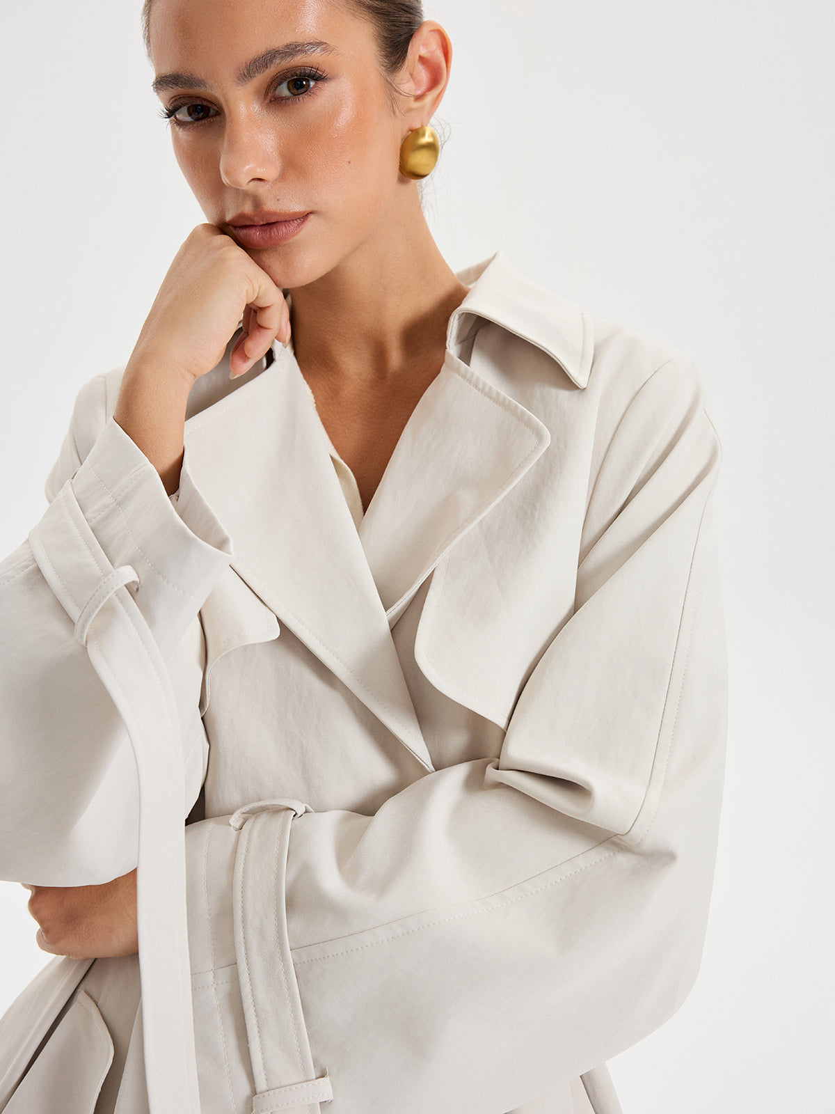 Belted Double-breasted Trench Coat 0