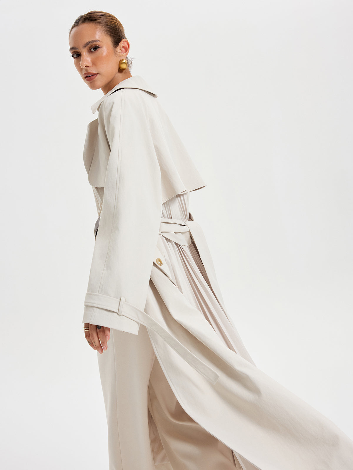 Belted Double-breasted Trench Coat 1