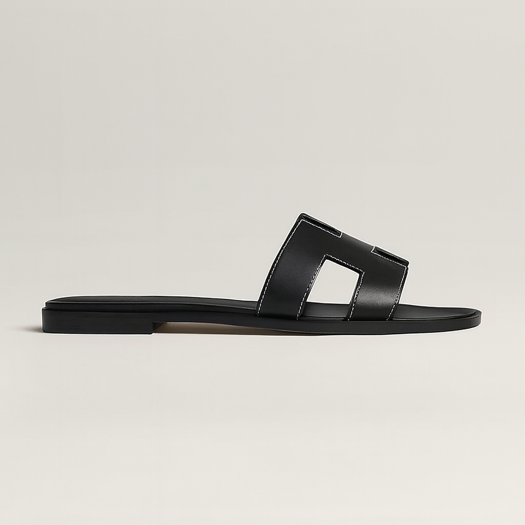 Black Flat Sandals for Women with Adjustable Straps and Ergonomic Footbed – Stylish Cut Out Design 8