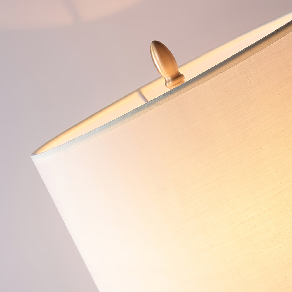 LuxeGlow – Classic Brass Table Lamp with Linen Shade