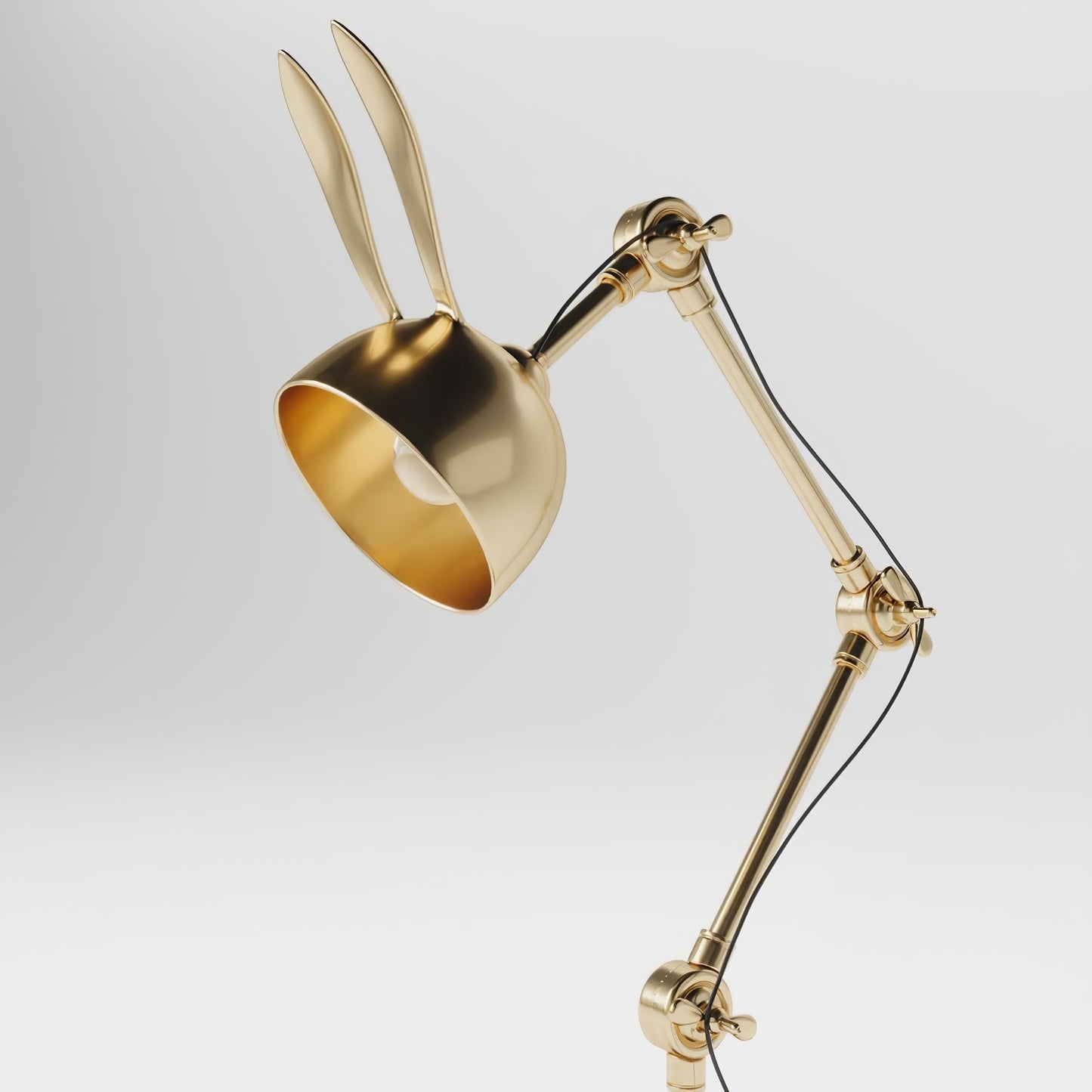 HareLuxe – Lampada da Tavolo con Orecchie di Coniglio Dorate