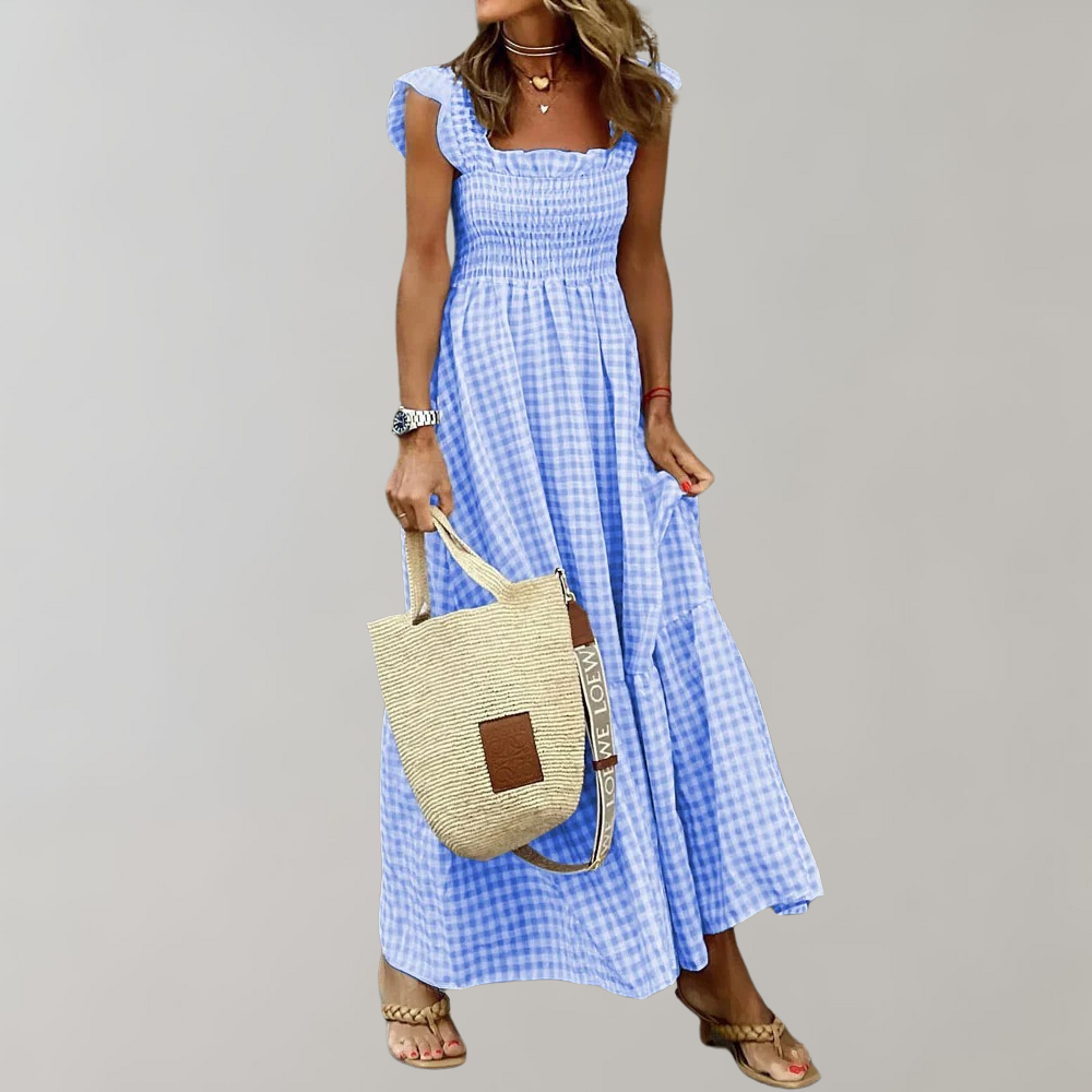 Variant image for Augusta Retro Summer Dress - Comfortable White Dress for Women, Plus Size Available-6