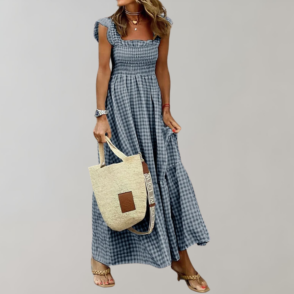 Variant image for Augusta Retro Summer Dress - Comfortable White Dress for Women, Plus Size Available-11