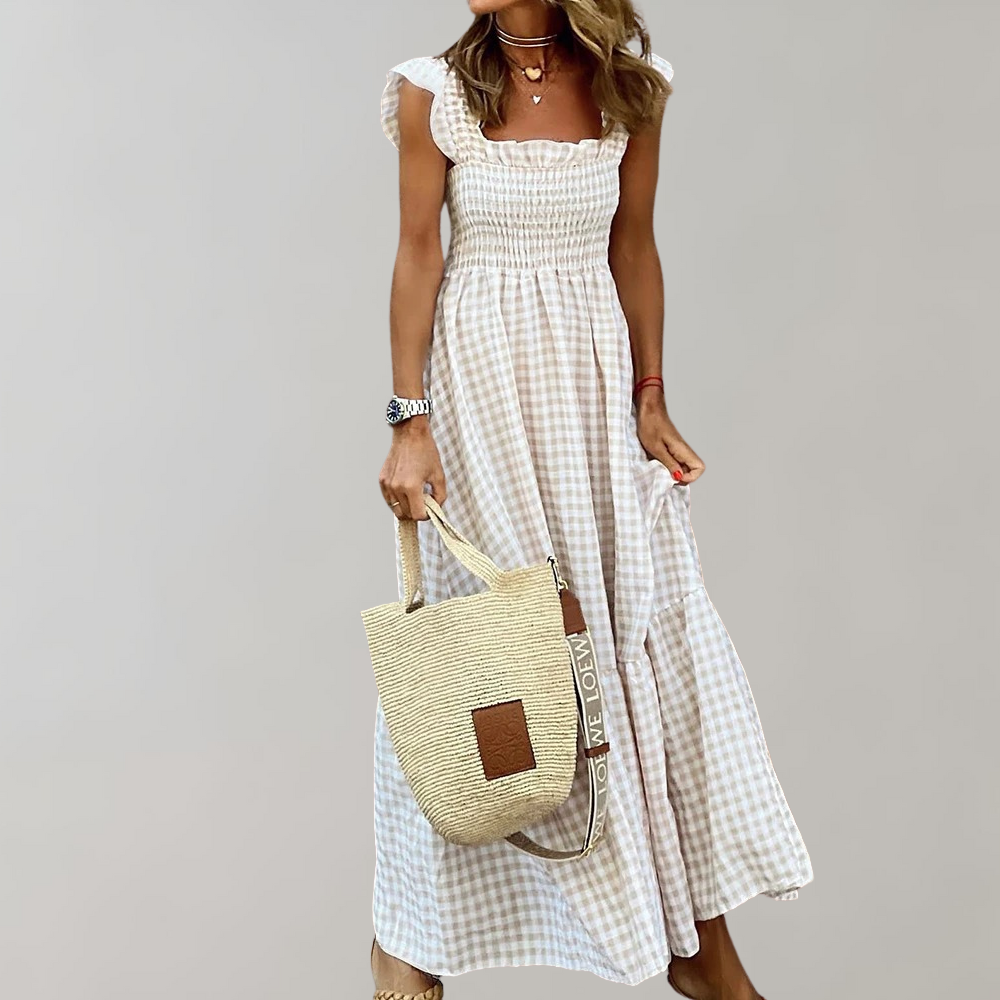 Variant image for Augusta Retro Summer Dress - Comfortable White Dress for Women, Plus Size Available-1