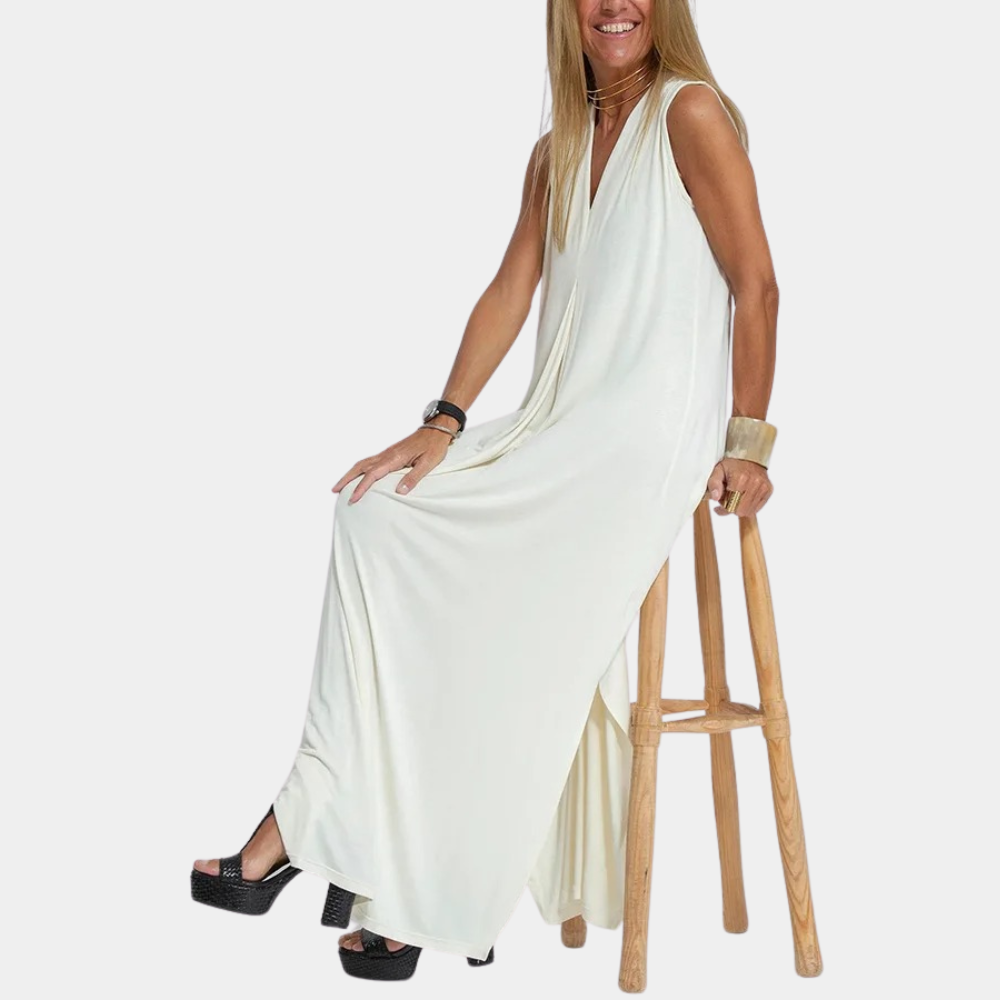 Ayania - Women's White Maxi Dress, Elegant Classic Long Formal Dress for Special Occasions-4