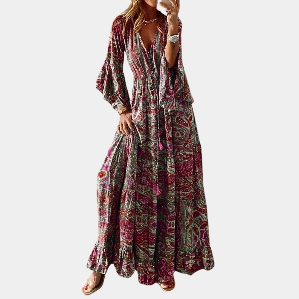 Variant image for Agathe - Women's Bohemian Maxi Dress for Summer Casual and Special Occasions-31