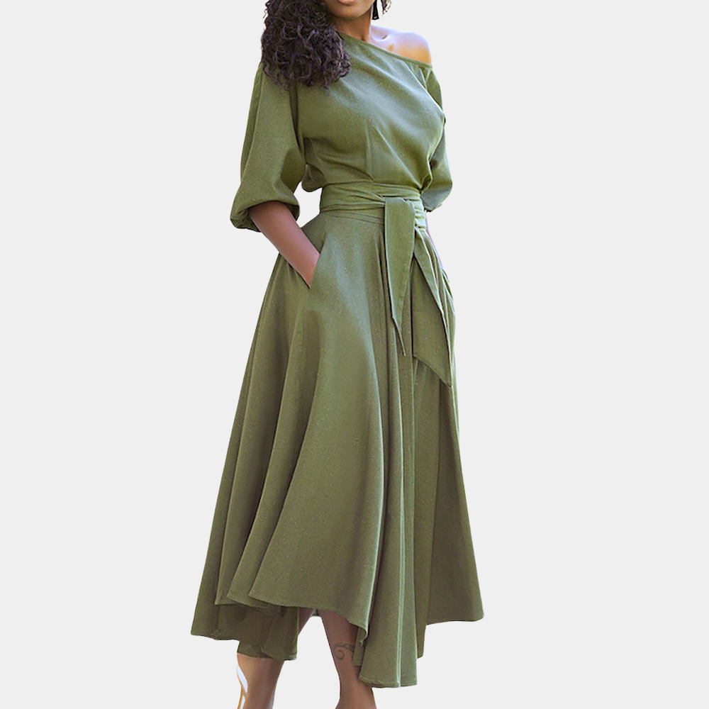 Variant image for Stylish Women's Maxi Dress with Waistband - Comfortable Summer Dresses for Any Occasion-13