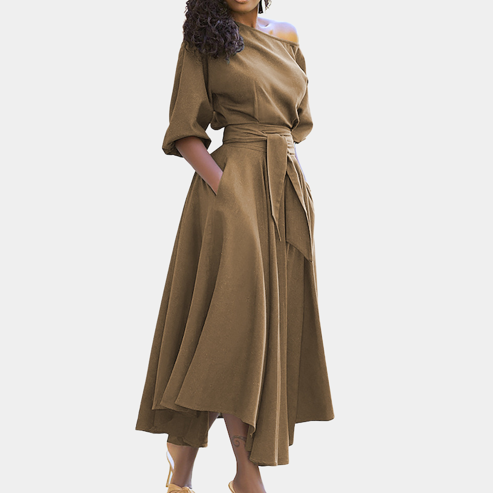 Variant image for Stylish Women's Maxi Dress with Waistband - Comfortable Summer Dresses for Any Occasion-7