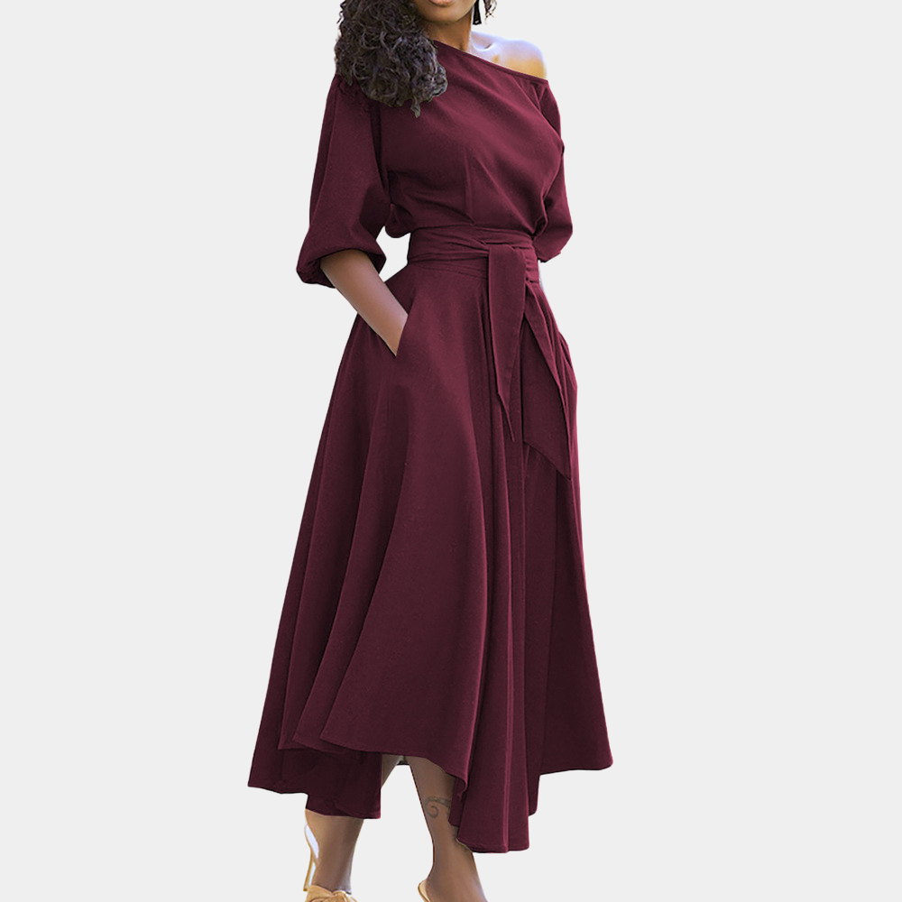 Variant image for Stylish Women's Maxi Dress with Waistband - Comfortable Summer Dresses for Any Occasion-6