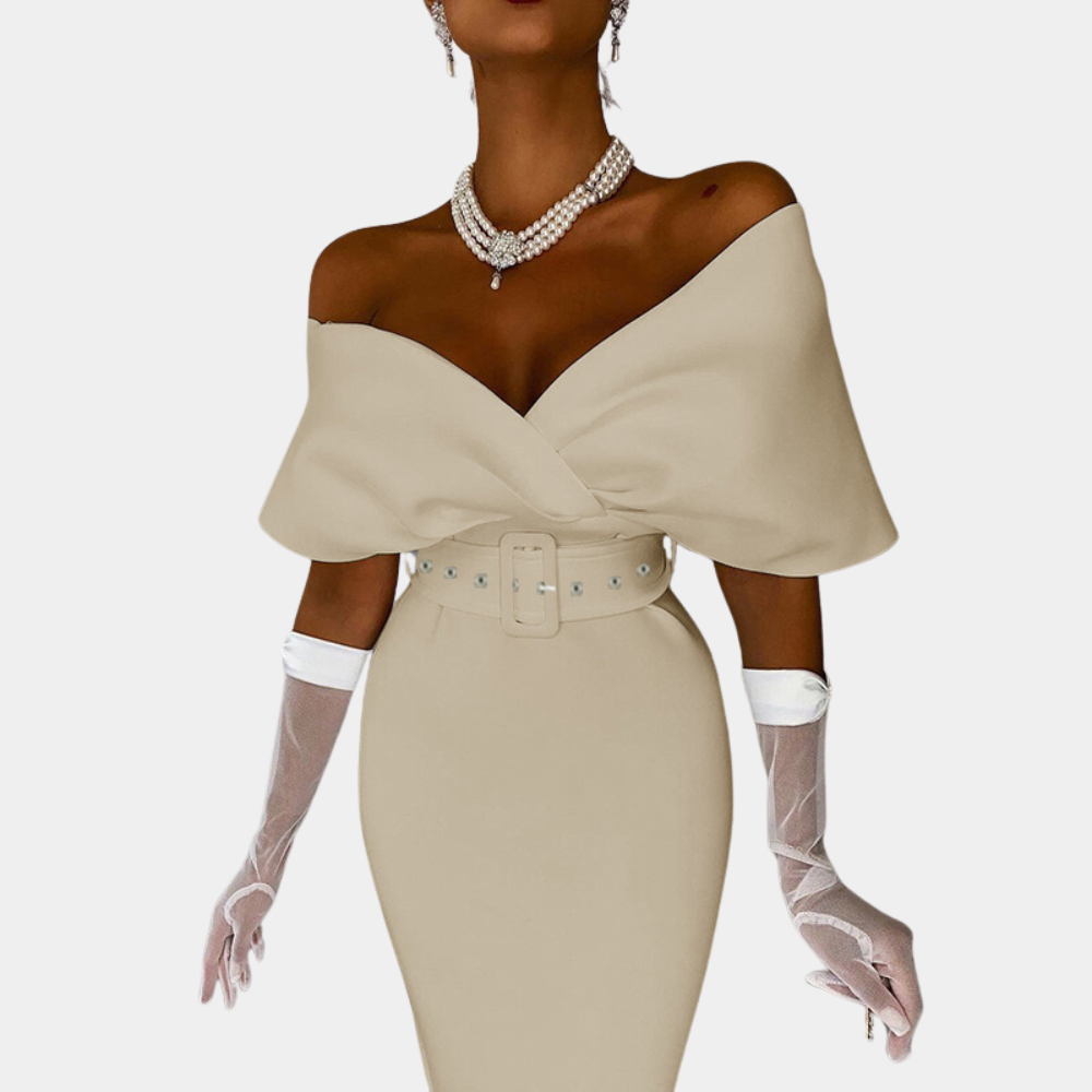 Variant image for Women's Formal Dress Black Size M Polyester Off-Shoulder Elegant Evening Gown-1