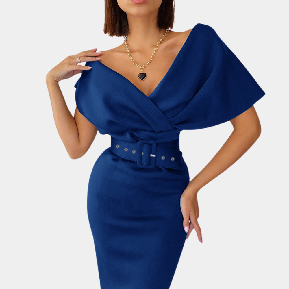 Variant image for Women's Formal Dress Black Size M Polyester Off-Shoulder Elegant Evening Gown-21