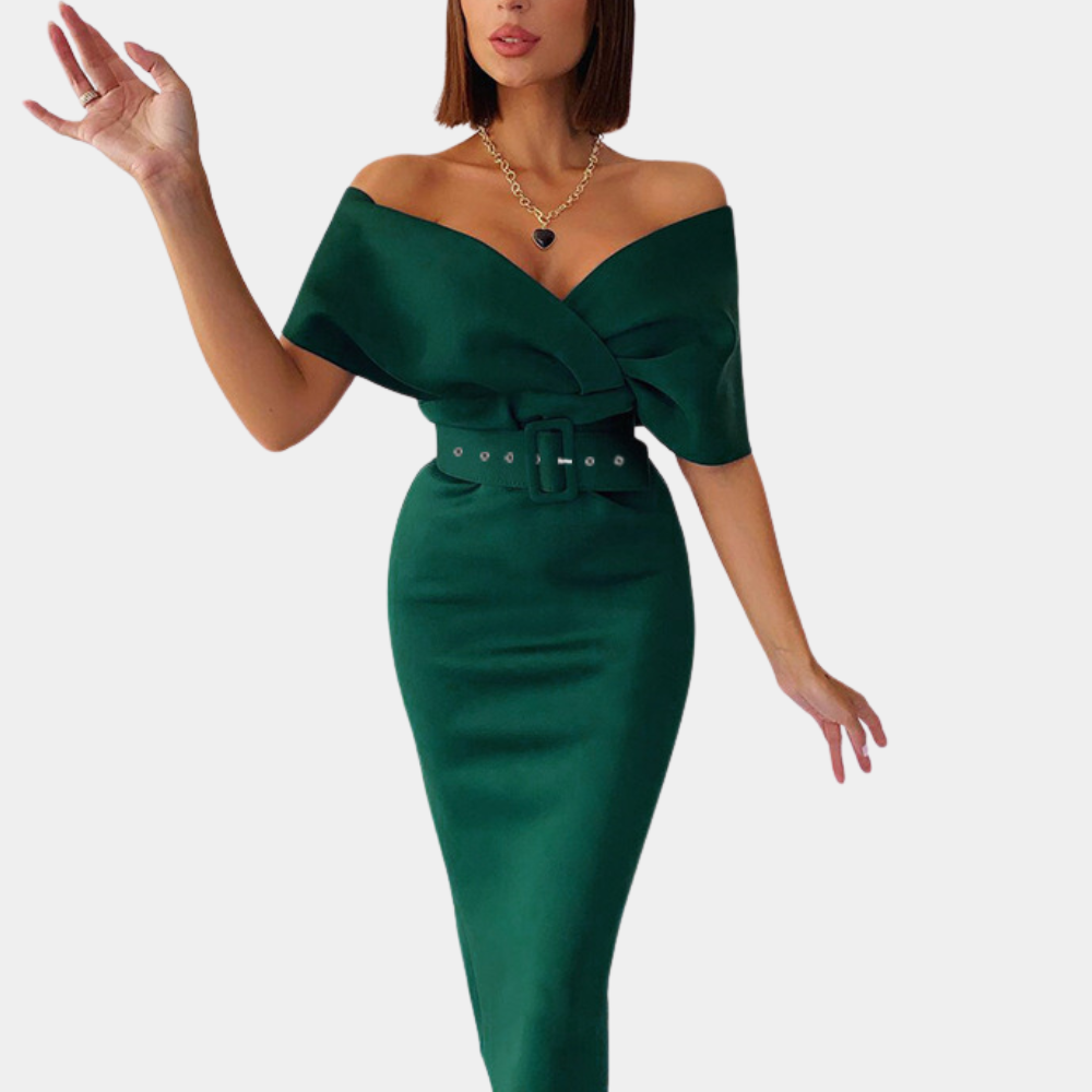 Variant image for Women's Formal Dress Black Size M Polyester Off-Shoulder Elegant Evening Gown-6