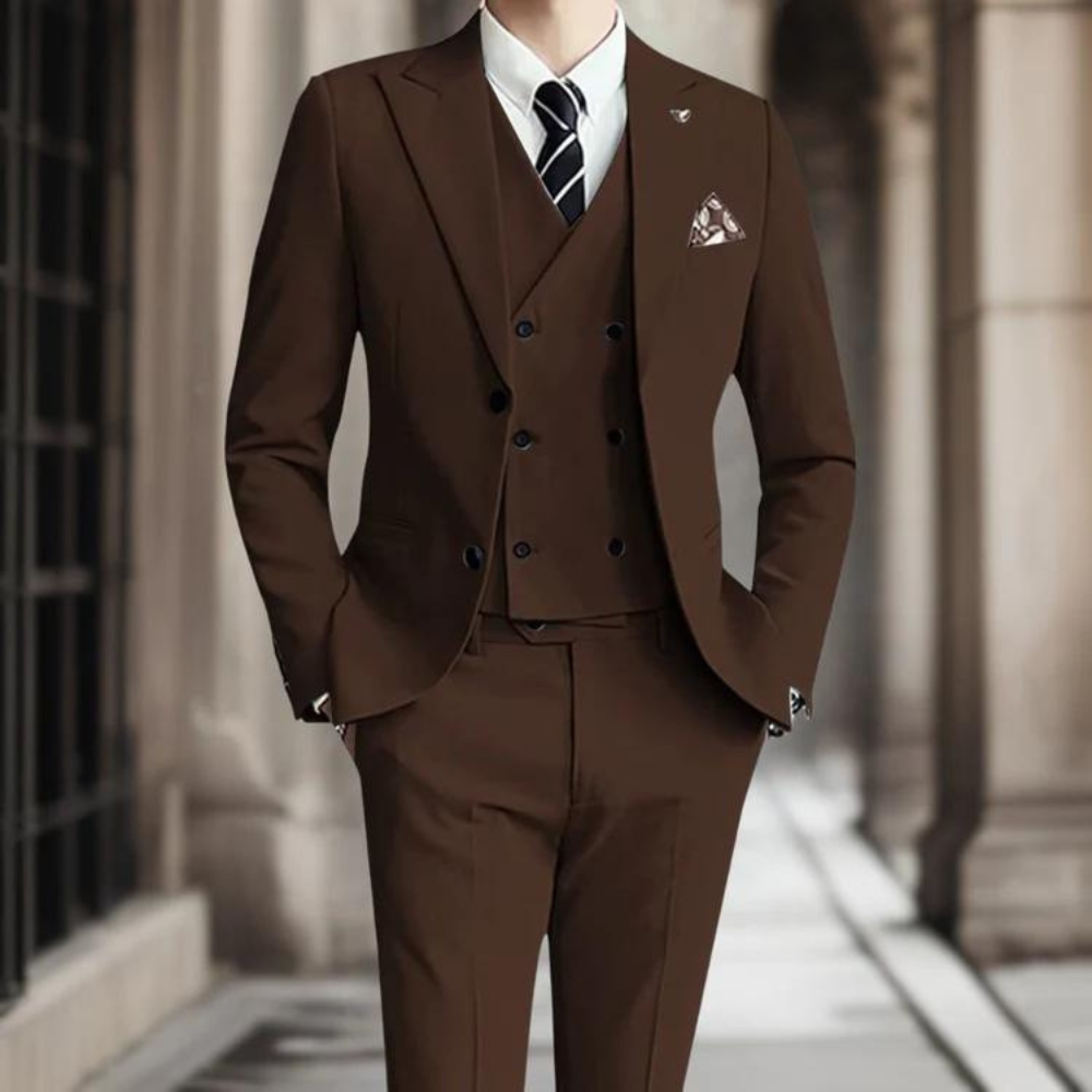 Patrik - Slim-Fit Three-Piece Men's Suit in Premium Cotton for Weddings-4