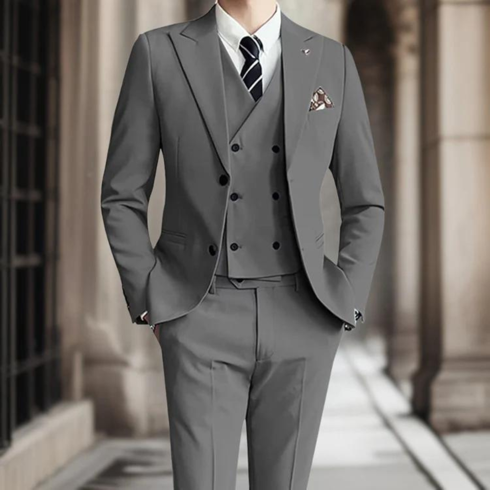 Variant image for Patrik - Slim-Fit Three-Piece Men's Suit in Premium Cotton for Weddings-1