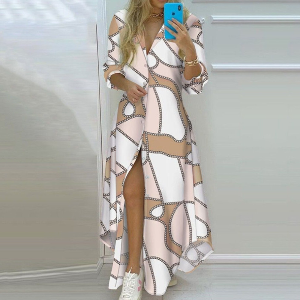Variant image for Artistic Newspaper Print Luxury Dress - Unique Womens Dress for Statement Style-16