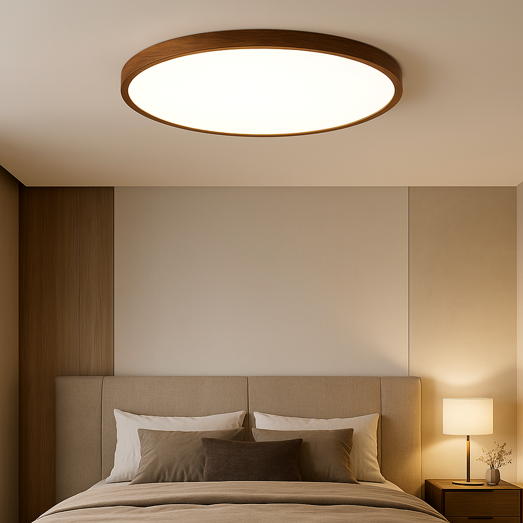 Ceiling lamp with dark wood grain 3