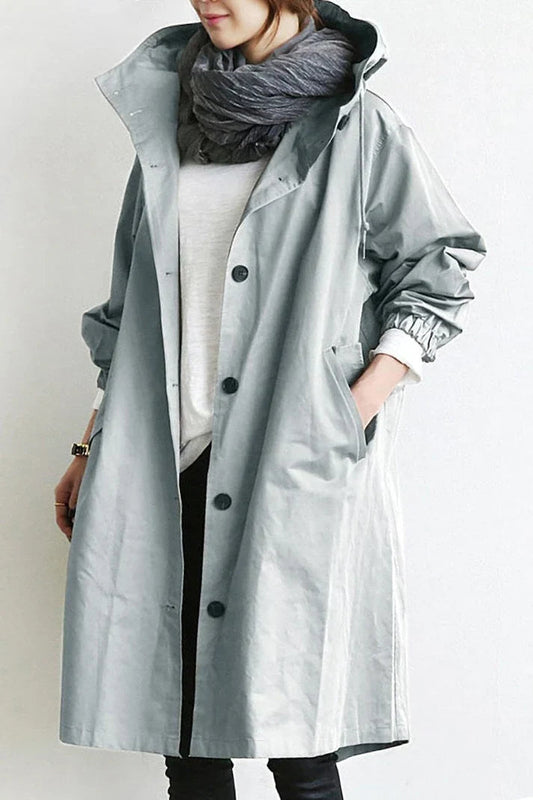 Clara | Stylish Relaxed Fit Oversized Trench Coat with Hood for Women 0